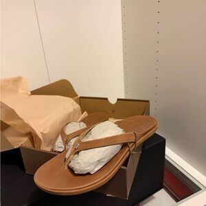 OluKai Tan Leather Women's Sandals